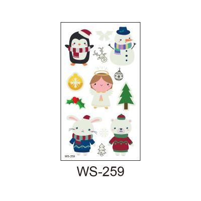 China Temporary Christmas Face Stickers Waterproof Luminous Tattoos Kids Temporary Tattoo Sticker for sale