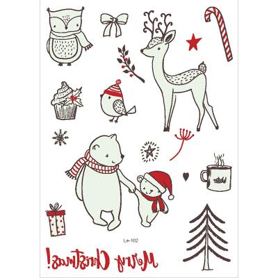 China Christmas Temporary Luminous Ornaments Home Decorations Christmas Tattoo Sticker for sale