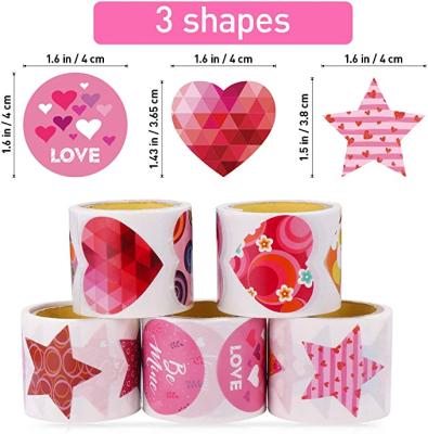 China Waterproof Wholesale Valentine's Day Gifts Decoration Sticker Labels Packaging Sticker Roll for sale