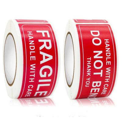 China High Quality Fragile Caution Labels Stickers Waterproof Hot Selling Fragile Red for sale