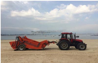 China Good quality hydraulic operating beach sand cleaner, beach cleaning machine, beach sweeper drived by tractor for sale