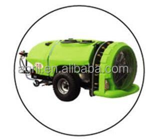 China High efficient 1500L trailer tank boom air jet sprayer use in orchard vineyard fruit farm for sale