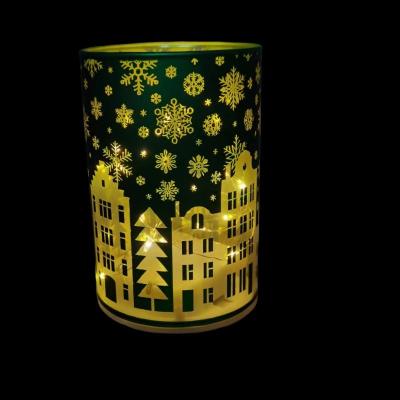 China Christmast Ornament Wholesale Home Decor Empty Candle Jars/tins With Mercury Glass Material Votive Candle Holder Gold Christmas Candle Holder for sale