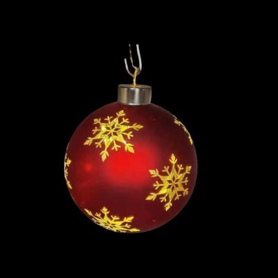 China Glass Factory Hot Sale Hand painted Decorative Led Lamp Glass Jewelry Christmas Glass Ball Christmas Pendant for sale