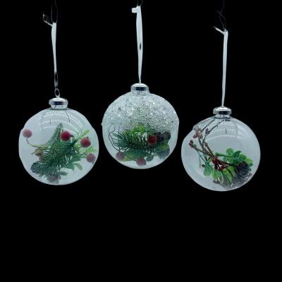 China Glass Direct Wholesale Good Quality Christmas Ornament Christmas Glass Ball Bauble for sale