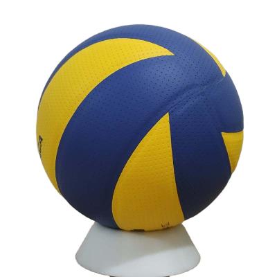 China Volleyball Playing Custom Logo Blue Yellow Natural Rubber Best Selling Beach Volleyball For Ball Game for sale