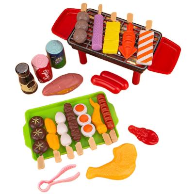 China BBQ plastic children's cut fruits and vegetables play costume simulation cooking combination kitchen toys for sale