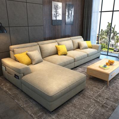 China Modern furniture l living room L shape sofa adjustable waterproof fabric corner sofa (height) set modern furniture for sale