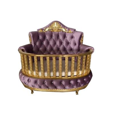 China EUROPEAN Oval Velvet Baby Crib Bed for sale