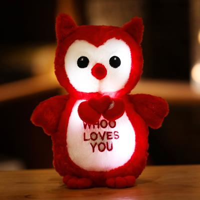 China Cute Fun Led Grown Light Plush Owl Dolls Kids Toy Cute Animal Glowing Stuffed Plush Nightie for sale