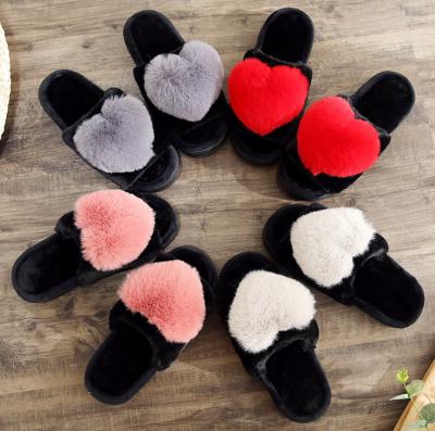 China Heart Shape Warm Women Slipper Winter Anti-odor Winter Slippers Indoor Slipper for sale