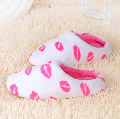 China Warm Lip Printing Women Men Slipper Winter Anti-odor Winter Slippers Indoor Shoes for sale