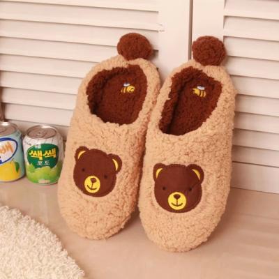 China House Factory Manufactured Plush 3D Bear Slippers Unicorn Plush Animal Head Slippers for sale