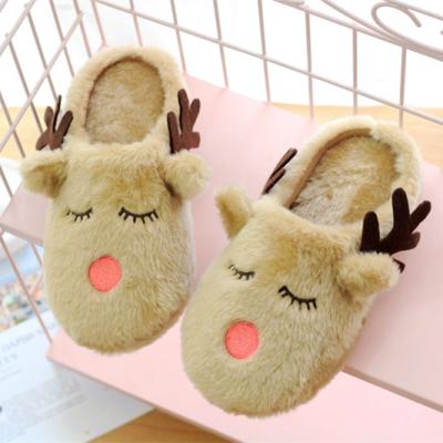 China Custom Slipper Christmas Gift Reindeer Printed Indoor Outdoor Slipper Slippers for sale