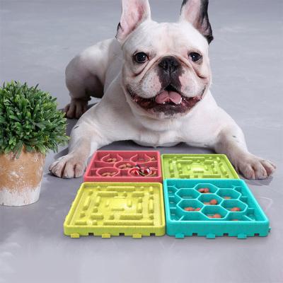 China New Design Viable Goods 4 Pack Pet Fun Dog Food Dish Interactive Bowl Lick Mat Pet Slow Feeder for sale