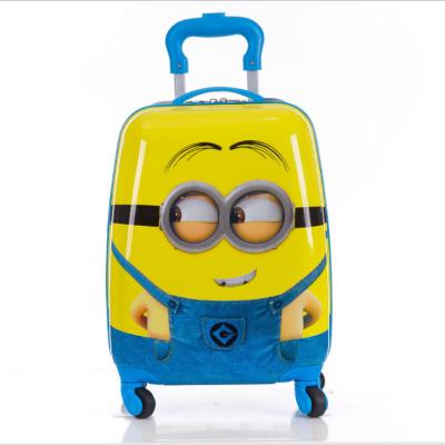 China Cartoon Primary School Children Yellow Rod Suitcase Girls Boys Cartoon Travel Bags Luggage Set for sale