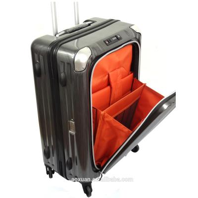 China China Supplier Modern Front Pocket Design ABS PC Open Luggage for sale