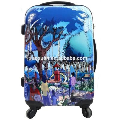 China Waterproof Luggage Trolley Bag Colorful Printed Japanese Anime Cartoon Characters Travel Trolley Hard Luggage for sale