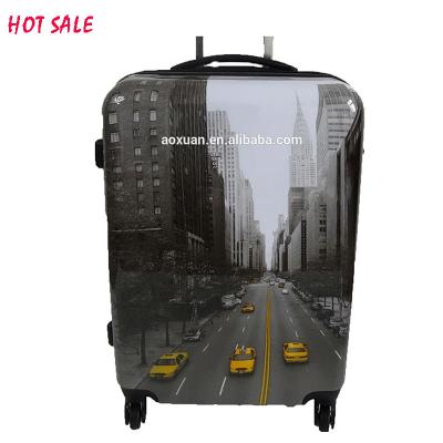 China Chinese Trolley Waterproof Bag Luggage Suitcases Printed 3pcs Set ABS PC Trolley Hard Case Waterproof Luggage for sale