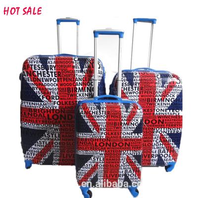 China Waterproof Luggage Trolley Bag Union Jack Suitcase Alibaba Factory Hard Plastic Suitcases On Wheels for sale