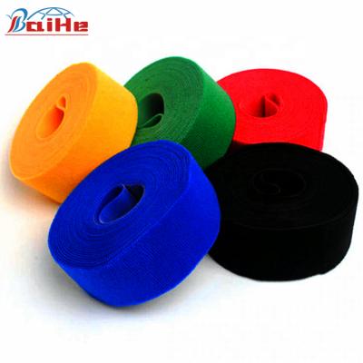 China Sustainable Grade Quality Soft Colored Fabric Loop 100% Nylon Loop Sew On Hook And Loop Storage Tape for sale