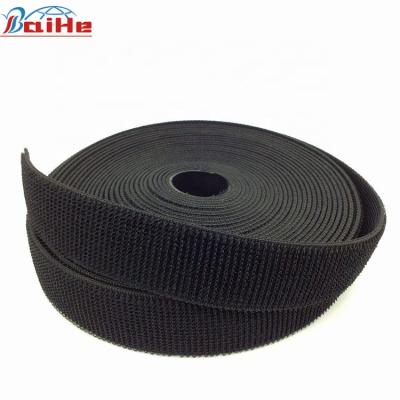 China Sustainable Factory Customized Black Heavy Duty Elastic Soft Loop Un-napped Raw Material Elastic Loop for sale