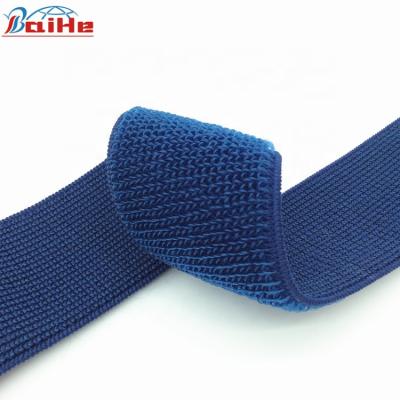 China Sustainable Factory Customized Elastic Colorful High Quality Un-napped Loop 35mm Crochet Knitted Elastic Band for sale