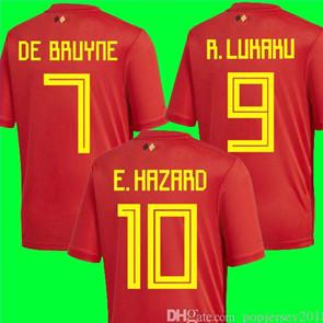 China Thailand HAZARD LUKAKU MERTENS BELGIUM soccer jerseys 2018 DE BRUYNE FELLAINI jersey 18 19 football kit camisetas for sale