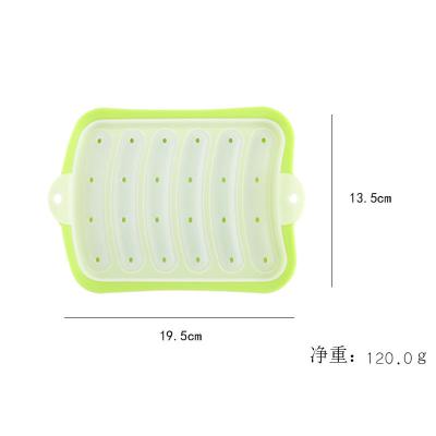 China Silicone Kitchenware Factory Stock Ham Box 6 Hot Dog Box Cake Silicone Sausage DIY Mold Baking Ice Tray for sale