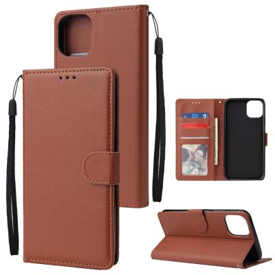 China SY Shockproof Pure Color Card Wallet Stand Magnetic Leather Flip Case Cover For iPhone 11 For xiaomi 11 for sale