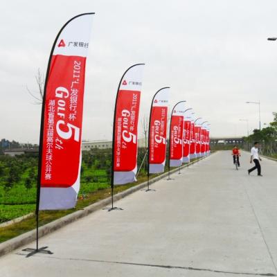 China Outdoor Advertising Use Polyester Feather Flying Beach Flag Banner Stand Rainproof/Windproof/Durable Exhibition Custom Promotional Event for sale