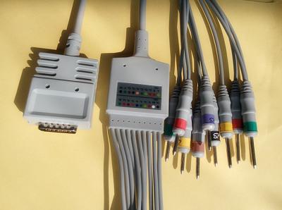 China Burdick 10 Leads EKG Cable 4.0/3.0 IEC Standard DB15 Pin EK-10 Talex Free for sale