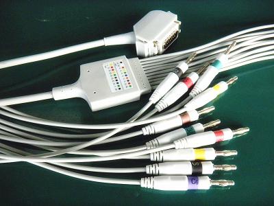 China Siemens Hellige One Piece 10 Lead EKG Lead Wires Double Shield TPU Cable for sale