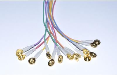 China Gold Plated Flexible EEG Electrodes DIN1.5 Socket Colorful Cable For EEG Machine for sale