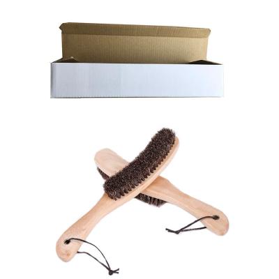 China Sustainable 2 U-Shape Horse Hair Cap Brush With Customized White Case, Wooden Cap Brush for sale