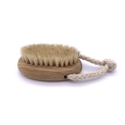 China NAIL small teak bristle nail brush can be customized with laser logo for sale