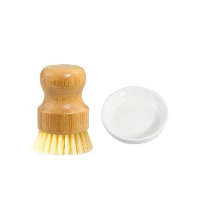 China Sustainable Bamboo Sisal Cleaning Pot Brush, Bamboo Kitchen Cleaning Pot Brush for sale