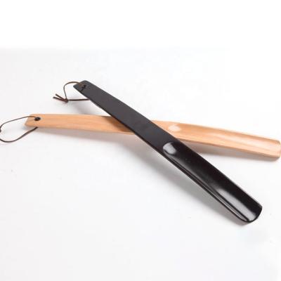 China Curved Wooden Shoe Horn 38cm with Long Handle, Wooden Shoe Horn for sale