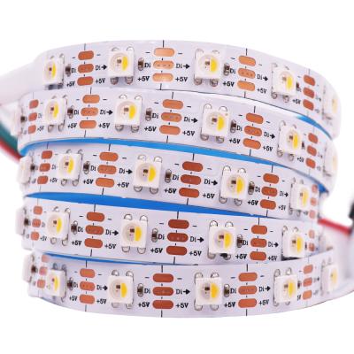 China Warehouse/hotel/office rgbw 4in1 LED 5050 led strip 60leds/m 5V SK6812 WS2812B led bar strip four warterproof accessible led flexible strip light for sale