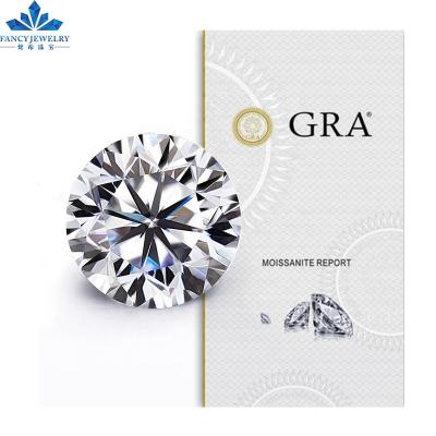 China Color play or fire moissanite diamond DEF excellent cut color VVS GRA reduced moissanites loose white moissanite diamond price 1ct 2ct 3carat for sale