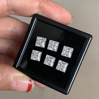 China Wholesale color game or fire princess cut VVS1 clarity moissanite diamond price per carat for sale