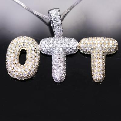 China Initial Letter 2021 Newest 3 Casual/Sporty Alphabet Pendant 10k Gold With Natural Diamonds Necklace For Men Women Jewelry for sale