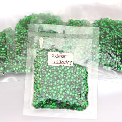 China Can't wax set AAAAA 8 heart 8 arrow star cut green color round shape zircon 8 1mm 2mm 3mm 1000 pieces for zirconia bracelet and rings for sale