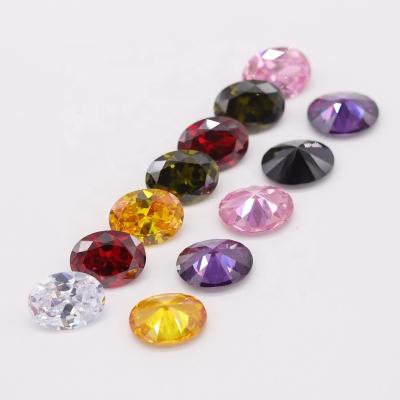 China Color Game Or Fire Oval Diamond 8*10mm Cut Colored CZ Price Synthetic Stone Zircon Thailand for sale