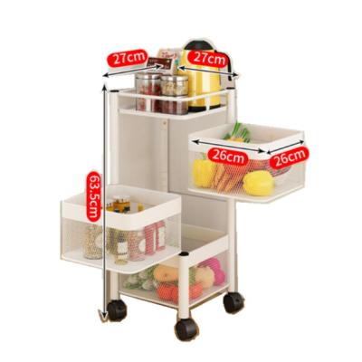 China Durable 3-Layer Stainless Steel Storage Rack, Food Vegetable and Fruit Storage, Storage Rack with Wheels for sale