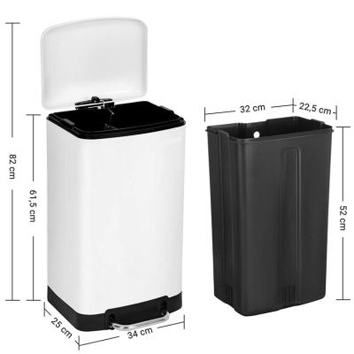 China Viable Factory High Quality Custom Voume Large 13 Gallon Stainless Steel Kitchen Home Trash Can Trash Can for sale