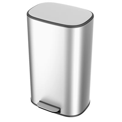 China Sustainable Eco - Friendly Waste Bin Stainless Steel Bathroom Metal Trash Can for sale