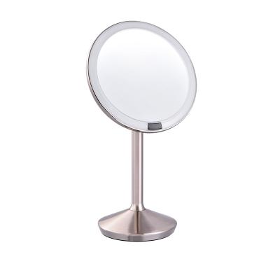 China Hot sale lit led portable beauty makeup desk mirror with led light smart flat mirror with best quality for sale