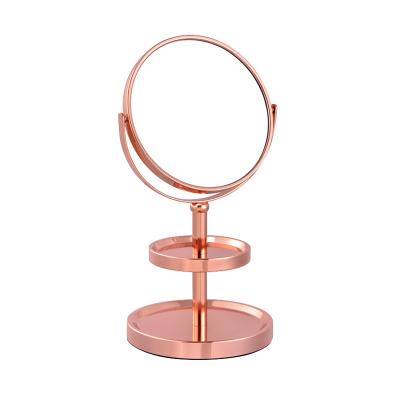 China Hot Selling Magnifying Makeup Dressing Table Double Sides Round Vanity Makeup Cosmetic Mirror for sale