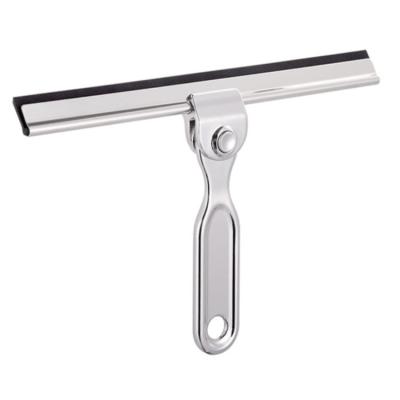 China Sustainable Wiper Scraper Shower Stainless Steel Stained Glass Cleaning Squeegee With Non-Slip Handle for sale